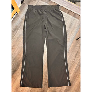 Women's Jessica Simpson Black Track Pants Baggy Wide Leg XL with White Stripe